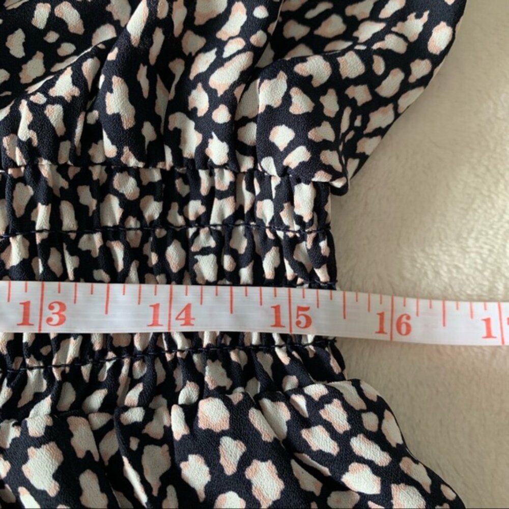 RWCO Navy Animal Print Wrap Fit   Flare Dress L - Picture 9 of 11